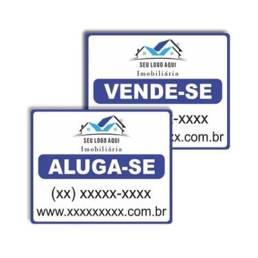 Imagem de 10 Placas Plástico 3mm Vende-Aluga De Imobiliária 30x40cm - PRESENTE-B