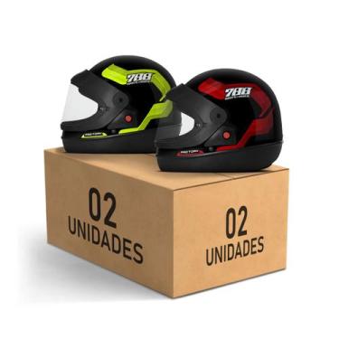 Imagem de Kit 2 Capacetes Sport Moto 788 Fechados Pro Tork Masculino Feminino Se