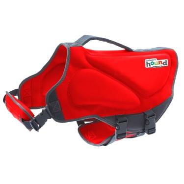 Imagem de Outward Hound Colete salva-vidas Dawson Swim Dog de neoprene de alto desempenho para natação, passeios de barco e segurança na água, PP, vermelho