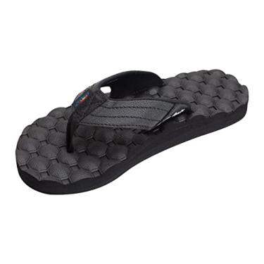 Imagem de Sandália Rainbow masculina de borracha, camada única, holo, Preto, 11