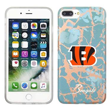 Imagem de Prime Brands Group Capa de celular para Apple iPhone 8 Plus/7 Plus/6S Plus - azul-petróleo/ouro rosa - licenciado pela NFL Cincinnati Bengals