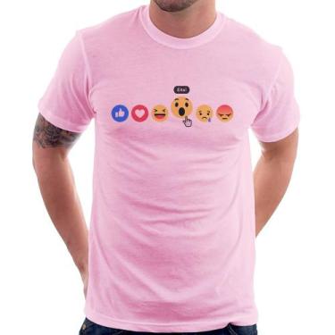 Imagem de Camiseta Reações Facebook Eita! - Foca na Moda, Rosa bebê, GG
