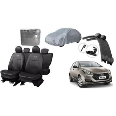 Imagem de Jogo de Capa de Couro HB 20 14-18 + Acessórios: Capa de Cobrir e Limpa