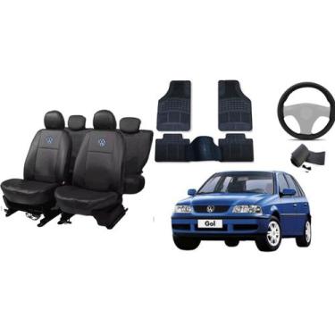 Imagem de Kit Capas de Banco Automotivo Gol 95-03 com Tapetes e Volante - Aero p