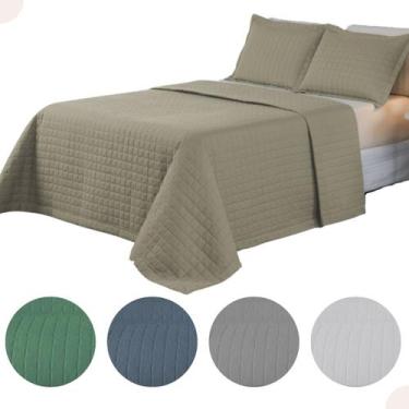 Imagem de Cobre Leito Colchão Casal Padrão Matelado Percal 300 Fios - Valle Enxo