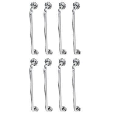 Imagem de Alça Barra De Apoio 60cm Inox Kit 8 Unidades Banheiro Suporte Idoso Deficiente Cadeirante Acessibilidade Segurança Corrimao Escada