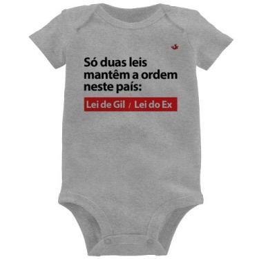 Imagem de Body Bebê Lei de Gil e Lei do Ex - Foca na Moda, Cinza, GG