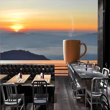 Imagem de Lcythiazole Mural de tamanho personalizável - papel de parede autoadesivo de café, fotografia de foto de café HD, adesivo de parede de café, descasque e cole, para cafés e restaurantes de fast food.