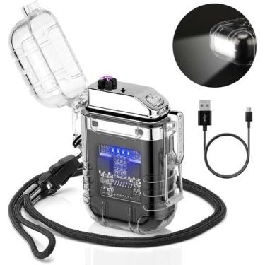 Imagem de  Isqueiro Eletrico Plasma Usb Recarregável A Prova Dagua para Camping 
