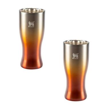 Imagem de Kit stanley 2 copos térmicos pilsner glass happy hour 444ml laranja am