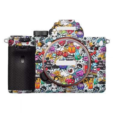 Imagem de JERXTTON Película protetora para câmera antirarranhões Película protetora para Sony A7II A7RII A7SII A7SII A7M2 (Graffiti White)