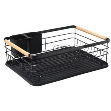 Imagem de Organizador De Lava-LouçAs, Bandeja De Escorredor De Pratos Com Bandeja RemovíVel E Escova De Limpeza (Preto)(ESC10-P)