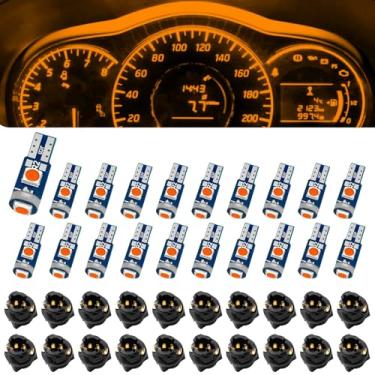 Imagem de Lâmpada LED de 20 peças, lâmpada LED T5 37 74 com soquete de bloqueio de torção PC74 PC37, kits de lâmpadas de cluster de instrumentos, lâmpadas indicadoras de mudança de cluster, interior de luzes