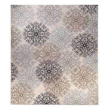 Imagem de Superior Tapete de área grande para interior, tapetes laváveis, tapete moderno para sala de estar, quarto, cozinha, jantar, escritório, fundo de algodão, decoração de piso medalhão floral, coleção