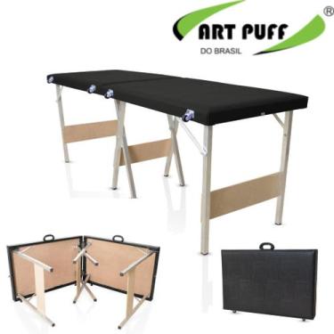 Imagem de Maca dobrável portátil PRETA Premium Estética/Hospitalar 250kg - ART P