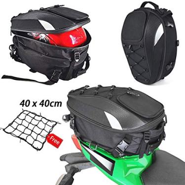 Imagem de Bolsa traseira de motocicleta, bolsa de assento, bolsa de capacete impermeável de uso duplo para capacete de motocicleta, bolsas de selim de motocicleta