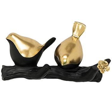 Imagem de xilinshop Cabide organizador de cabide montado na parede estilo nórdico criativo preto dourado pássaro gancho entrada parede cabide chave pendurar parede chapéu e guarda-chuva rack (tamanho: A)