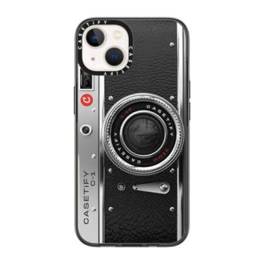 Imagem de CASETiFY Capa compacta para iPhone 14 [1,2 m. 2X proteção contra quedas de nível militar/fina/leve] - capa para câmera - clássica - preta transparente