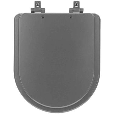 Imagem de Assento Sanitário Mdf Soft Close Duna Preto Fosco Para Vaso Deca Com Ferragem Preta