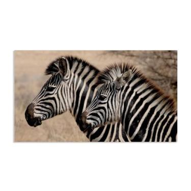 Imagem de SDYJ6GSW Imagens de animais preto e branco para decoração de parede Duas listras de zebra na savana africana impressão de cavalo imagem de arte de parede em tela zebra decoração de parede para sala de