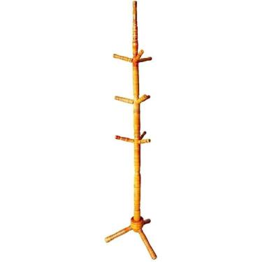 Imagem de Cabideiro de Chão Mancebo Envernizado Arara De Roupas 10 Ganchos Madeira Cabide organizador roupa(Mel) (Mel)