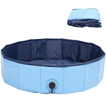 Imagem de Piscina de cães portáteis de Vomeko, piscina dobrável para animais de estimação, banheira à prova de vazamentos de PVC, piscina de banho de plástico rígido, para gatos e cães (L)