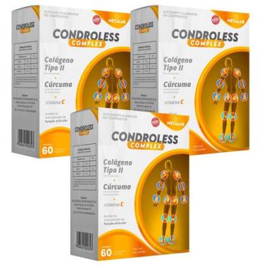 Imagem de Condroless Complex Colágeno Tipo 2 + Cúrcuma 60 comprimidos kit 3 caix