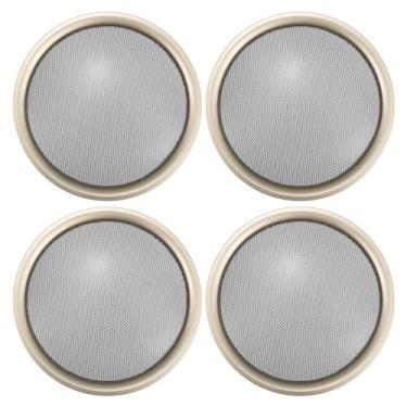 Imagem de ACROPIX Capa universal de grade de alto-falante de carro de 25,4 cm em malha redonda para alto-falante de áudio de 10 polegadas capa protetora de subwoofer ferro preto dourado - pacote com 4