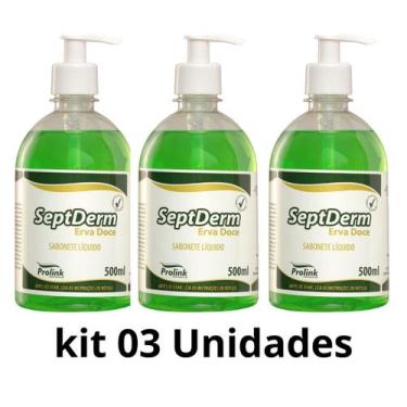 Imagem de Kit 03 Fr Sabonete Cremoso Erva Doce Septderm Pump 500ml - Prolink