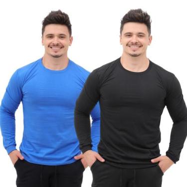 Imagem de kit 2 Camisetas Manga Longa Algodão meia estação segunda pele - Techma