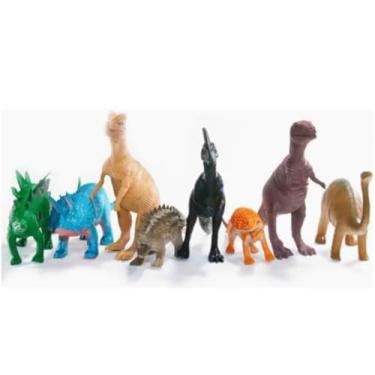 Imagem de Kit Coleção de Dinossauros de Brinquedo, 8 Peças de Borracha, Ausini, Para Crianças de 3 a 12 Anos