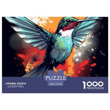 Imagem de Pássaro 1000 peças quebra-cabeça animal 3D adultos decoração divertida brinquedo educativo jogo intelectual alívio de estresse brinquedo relaxamento e inteligência 1000 peças (75 x 50 cm)