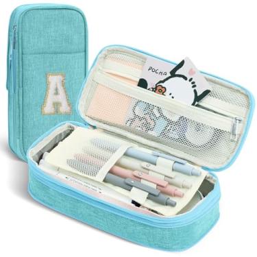 Imagem de GIFTOXO Estojo Para Lápis, Presentes Meninas De 5, 6, 7, 8, 9, 10, 11 E 12 Anos, Bolsa Com Zíper Aniversário Infantil Adolescente, Fofa, Canetas Estético Feminino - A (Azul)