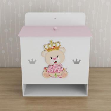 Imagem de Porta Fralda Kit Higiene MDF Quarto Infantil Ursa Floral - Neném na Nu