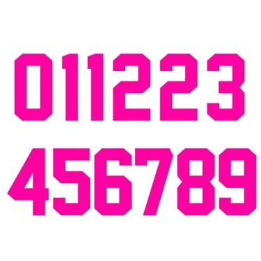 Imagem de TeeWin Kit De Números (0-9), 6" Altura Para Camiseta Esportiva, Futebol, Beisebol, Passar A Ferro, Transferência Térmica, Time, (Estilo A) (Rosa Fluorescente (0-9))