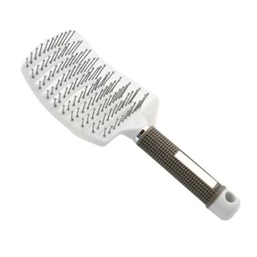 Imagem de Escova para cabelos cacheados, seca ou molhada - Escova desembaraçadora de nylon para cabelos emaranhados e macios | Design ergonômico de nível profissional com dentes largos para cabelos grossos (10)