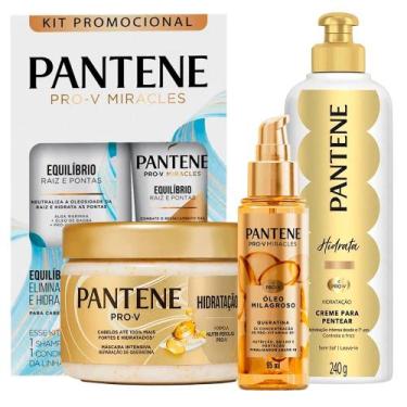 Imagem de Kit Pantene Equilíbrio Shampoo + Condicionador + Creme De Pentear + Má