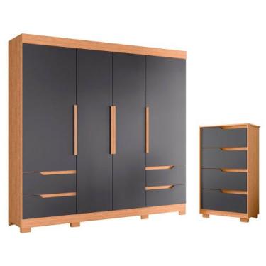 Imagem de Quarto Completo Casal Guarda Roupa Vivacce e Cômoda Sole - Albatroz, F