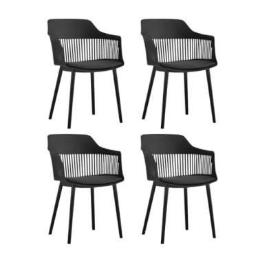 Imagem de Cadeiras Polipropileno Marcela Montreal Preta com Almofada - Cozinha, Jantar, Restaurante (4)