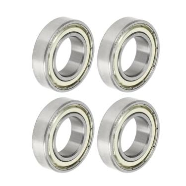 Imagem de ACROPIX Rolamentos rígidos de esferas 6902ZZ P0 15 x 28 x 7 mm rolamentos lubrificados duplo selo de metal prateado scooter skate roda - pacote com 4