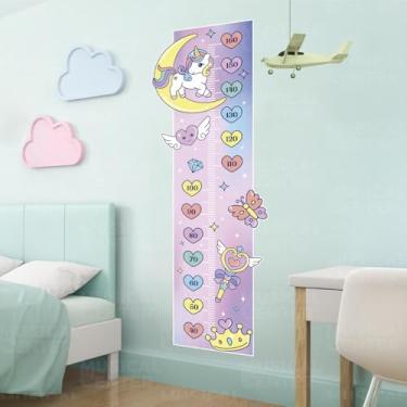 Imagem de Régua de Crescimento Infantil Unicórnio Lavável Seguro Criativo Fácil Aplicação Para Quarto Bebê Menina Kids