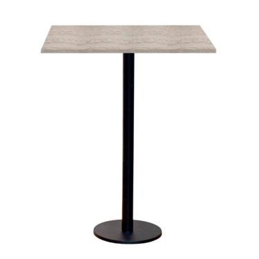 Imagem de Mesa Pisa Beta Bistrô Fratini 107,50cm (a) Disco Redondo Preto Tampo Mdp Quadrado Castanheira 80cm
