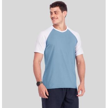 Imagem de Camisa Masculina Manga Curta Recorte Bicolor Tecido Uv+50 - ARUNA SUN,