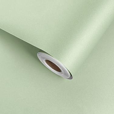 Imagem de STICKEEP Papel de parede verde para descascar e colar Papel de contacto verde autoadesivo para armários 40 cm x 200 cm