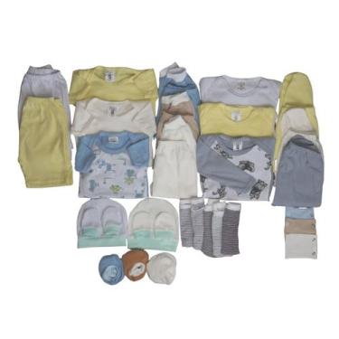 Imagem de Kit C/36 Body Bebê + Mijão Liso E Estampado Peças Roupa Bebê - Batutin