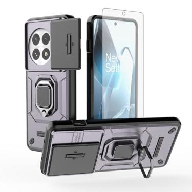 Imagem de Asuwish Capa de telefone para OnePlus 13 5G com capa de câmera deslizante de vidro temperado protetor de tela suporte suporte robusto fino protetor de grau militar híbrido celular One+ 1plus13 2025