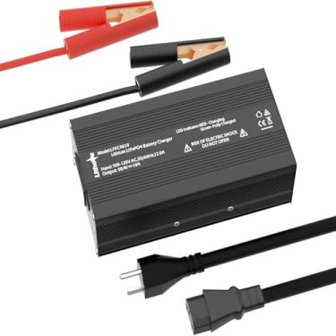 Imagem de Lithova Carregador de bateria LiFePO4 de 58,4 V 10 A, carregador de bateria de lítio de 48 V, com indicador LED e ventilador de resfriamento, 110 V 120 V, entrada de 100 V a 240 V, adequado para