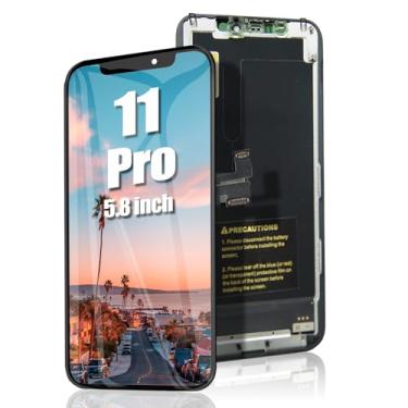 Imagem de EFAITHFIX Tela de substituição para iPhone 11 Pro de 5,8 polegadas, tela sensível ao toque 3D, montagem de moldura digitalizadora Full HD, compatível com o modelo A2160, A2217, A2215 com adesivo à