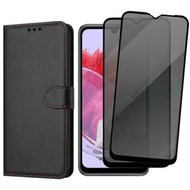 Imagem de Capa Carteira Flip Cover com 2 Películas de Privacidade Anti-Spy para Samsung Galaxy M34, Preto