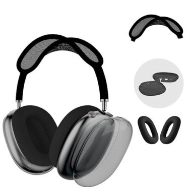 Imagem de Youtec Capa compatível com Apple AirPods Max, TPU transparente e macio, antiarranhões, capa para fone de ouvido/capa para fones de ouvido AirPods Max, preta